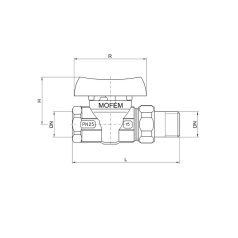   Gáz gömbcsap KB toldattal  3/4" (mofém flexum) (113-0068-10)