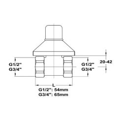 Csempeszelep 3/4" piros, MOFÉM (164-0017-00)