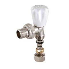   Radiátorszelep előremenő sarok 1/2"x16, ötrétegű csőhöz, kulcsos, (401308)