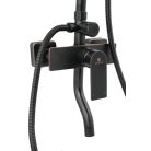 Ermetiq ANTIKOLT FEKETE, sárgaréz csaptelep fix zuhanyzóval,  kézizuhannyal és kifolyócsővel (ER-DG135N)