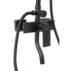   Ermetiq ANTIKOLT FEKETE, sárgaréz csaptelep fix zuhanyzóval,  kézizuhannyal és kifolyócsővel (ER-DG135N)