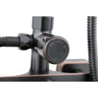 Ermetiq ANTIKOLT FEKETE, sárgaréz csaptelep fix zuhanyzóval,  kézizuhannyal és kifolyócsővel (ER-DG135N)