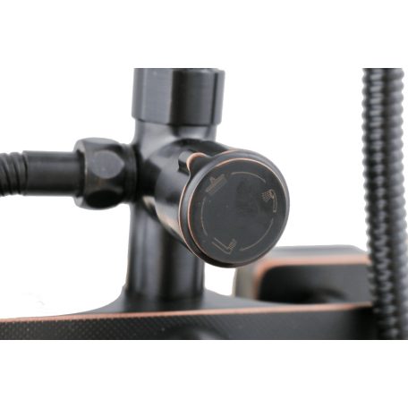 Ermetiq ANTIKOLT FEKETE, sárgaréz csaptelep fix zuhanyzóval,  kézizuhannyal és kifolyócsővel (ER-DG135N)