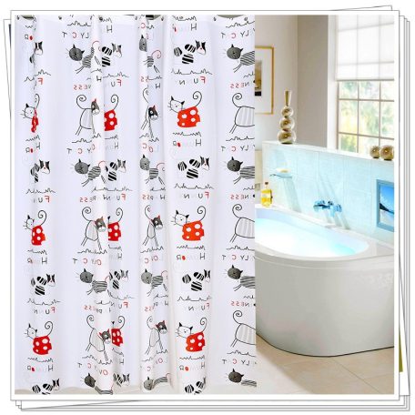 Zuhanyfüggöny-cicás 180X200 cm (ER-SCE003)
