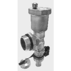   Osztógyűtő végelem 1" KM hollanderes + automata légtelenítő + töltő ürítő csappal krómozott réz(EVP-AEE12)