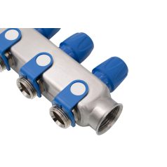   Rozsdamentes acél szelepes osztó 3 körös kék csapokkal 1"x 3/4" (EVP-DSD3411-3A)