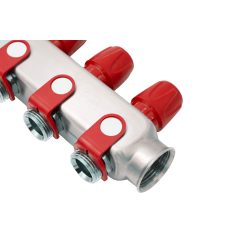   Rozsdamentes acél szelepes osztó 3 körös piros csapokkal 1"x 3/4" (EVP-DSD3411-3R)