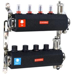   Padlófűtés áramlásmérős osztó-gyűjtő  10 körös, osztóvéggel automata légtelenítővel, SZIGETELÉSSEL (EVP-DSF3411-10A)