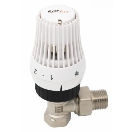 Radiátorszelep előremenő sarok, termofejjel 1/2" (EVP-SRT12B)
