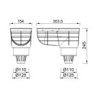 Kültéri víznyelő, eresz bekötéssel, levélfogó kosárral, Ø110/125 mm-es (KV-110)