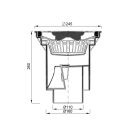 Kültéri víznyelő öntöttvas ráccsal, Ø160 mm-s függőleges elfolyású (KVS-160-li)
