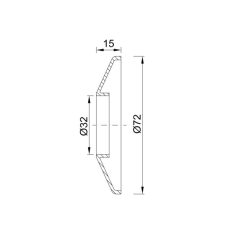 Csőtakaró átm,: 32 mm, lapos, rozetta, (STY-066-32-L)