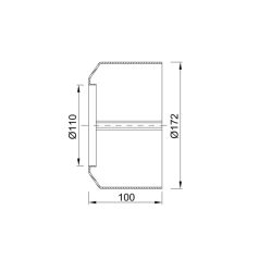   Csőtakaró átm,: 110 mm, magas, két részes, rozetta, (STY-067-110-M)