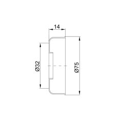 Csőtakaró átm,: 32 mm, magas, rozetta, (STY-067-32)