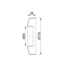 Csőtakaró átm,: 90 mm, rozetta, (STY-067-90)