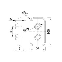 Csőtakaró 2x Takaró Rézcsőhöz, rozetta, (STY-2-16)