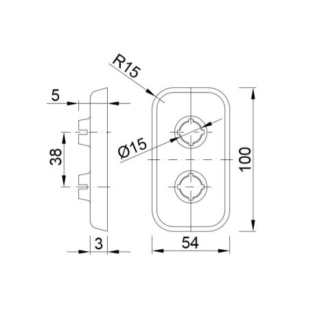 Csőtakaró 2x Takaró Rézcsőhöz, rozetta, (STY-2-16)
