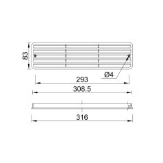 Szellőzőrács (fehér) (STY-221)