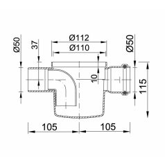 Szuezszifon III, ágú, tokozott, gumigyűrűs (STY-503-1)