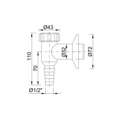   Falon kívüli mosó-, és mosogatógép szifon, krómozott (STY-529-K)