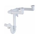 Helytakarékos csőszifon 6/4", kétmedencés , mosógép csatlakozóval, 40 mm-es (STY-642)