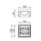 Kültéri folyókához T-idom, horganyzott fém ráccsal, lapos, 4 oldali bekötési lehetőség (STY-900-T-F)