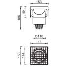 Kültéri folyókához T-idom, műanyag ráccsal, alsó elfolyással (STY-900-T)
