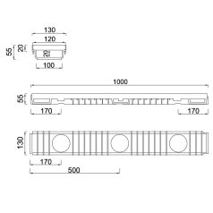   Kültéri folyóka, Alacsony, hossz:1 m, horganyzott fedráccsal (STY-904-E)