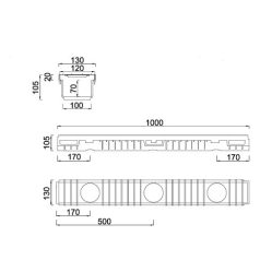 Kültéri folyóka, 1 m horganyzott fedráccsal (STY-915)
