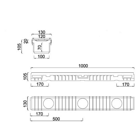 Kültéri folyóka, 1 m horganyzott fedráccsal (STY-915)