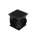 Kültéri udvari víznyelő, 250x250 mm-es műanyag ráccsal, bűzzárral (STY-920-1)