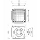 Kültéri udvari víznyelő, 250x250 mm-es műanyag ráccsal (STY-920)